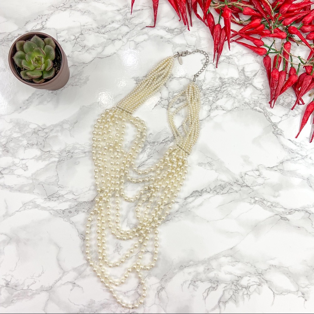 Natasha Faux-pearl Layered Statement Necklace